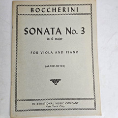 Boccherini Sonata No 3 In G Major Viola And Piano Sheet Music Score IMC 821