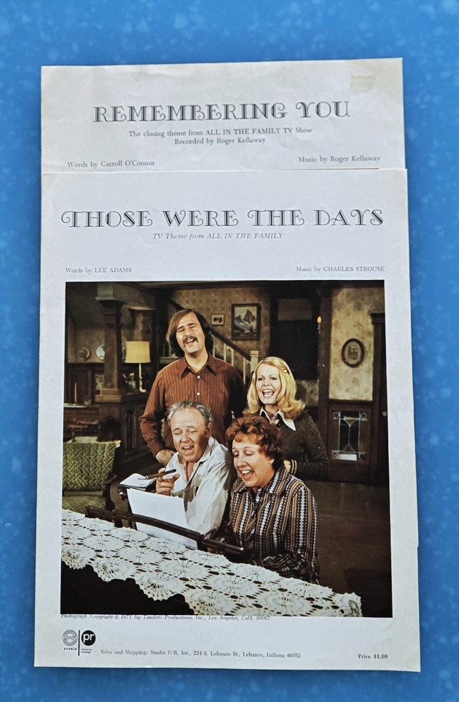 All In The Family 1971 Opening AND Closing Theme Archie Bunker TV Sheet Music !