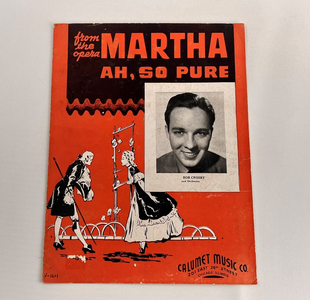 Martha Ah, So Pure Opera 1938 Vintage Sheet Music