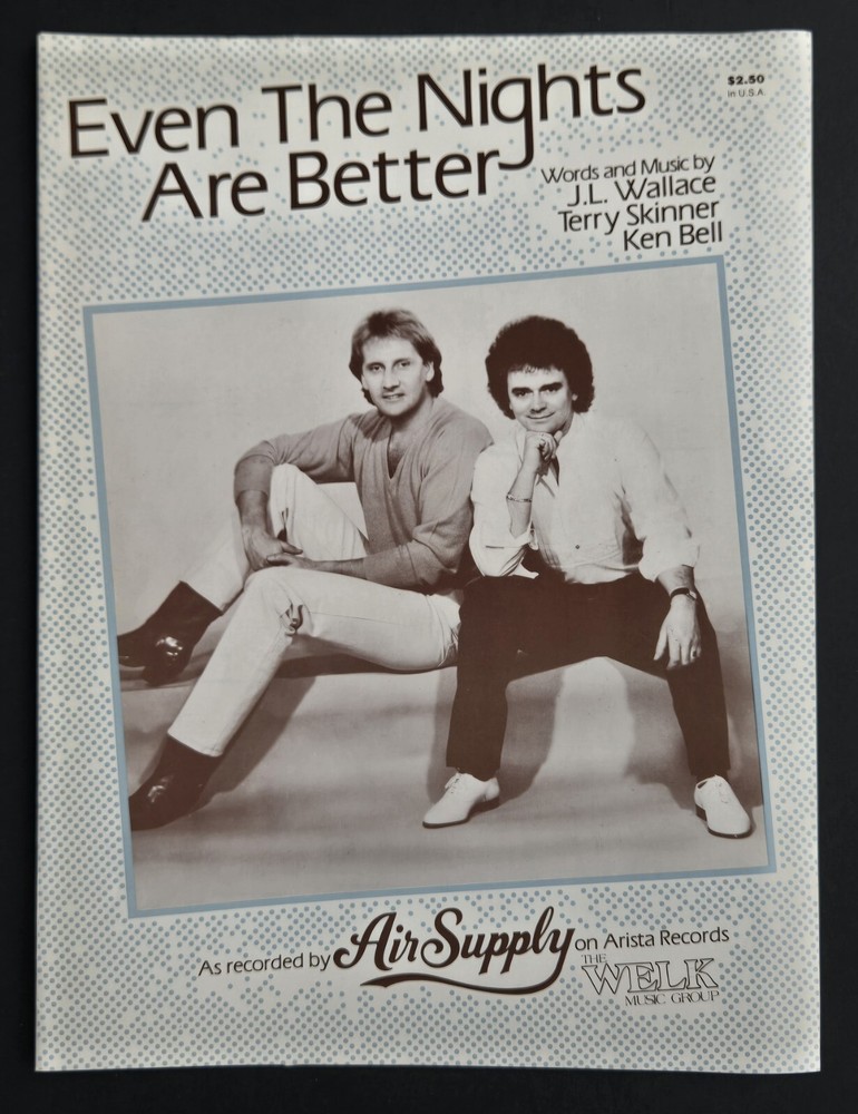 Even The Nights Are Better Sheet Music Air Supply Piano 82 Cherry Lane US SELLER