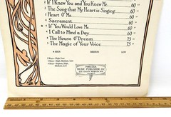 If You Would Love Me Sheet Music 1914 Piano Words Poem Intermediate US Seller