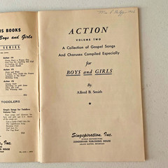 Action, Vol. 1 & 2 Songs for Boys and Girls Staple Bound 1944 by Alfred B. Smith