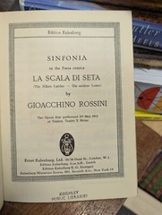 G. Rossini: La Scala di Seta: Edition Eulenburg No. 1113: Miniature Score