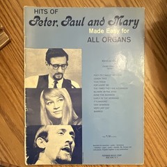 Pepamar Hits of Peter, Paul and Mary Made Easy Organ Song Book Beginner Pop/Folk