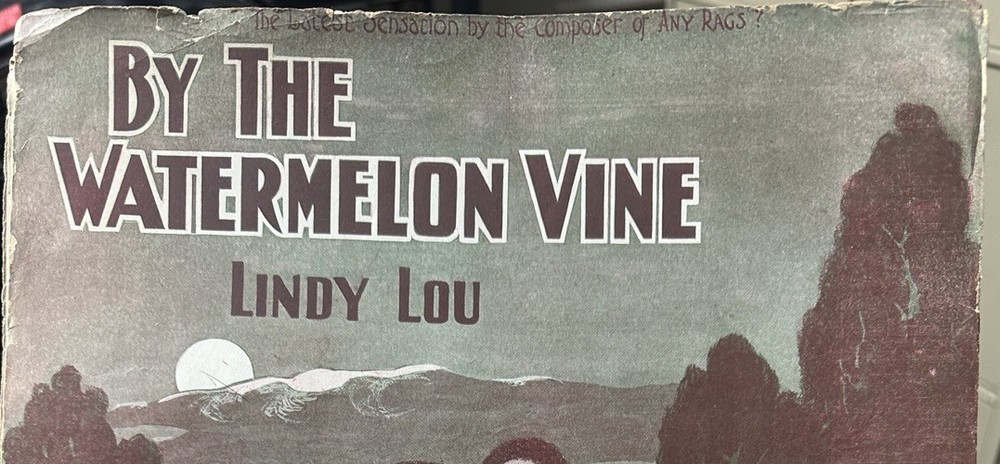 1904 11×14 Ragtime sheet music BY THE WATERMELON VINE by Thos. Allen