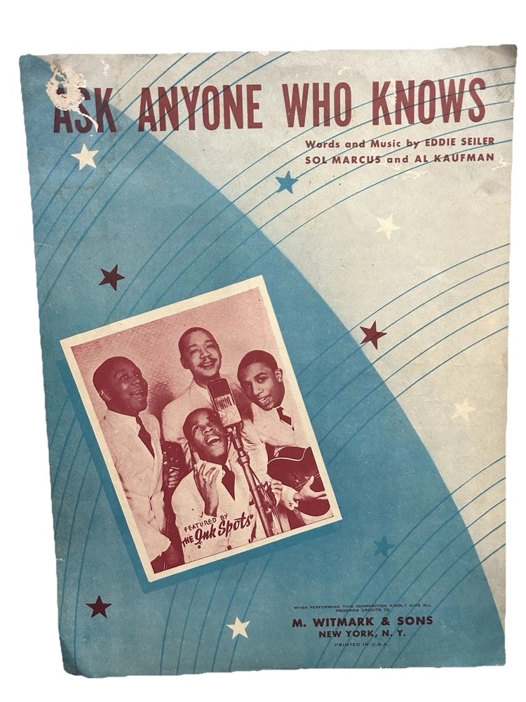 Ask Anyone Who Knows – M. Witmark & Sons