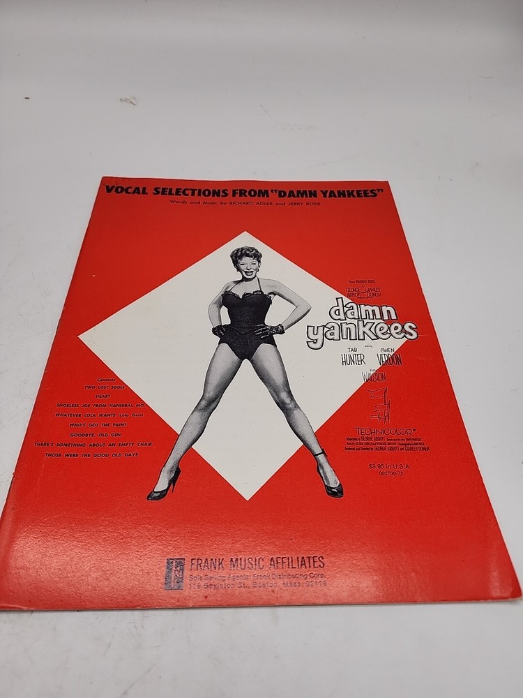 1958 Damn Yankees Vocal Selections From PB 32 Pages Tab Hunter Piano Guitar