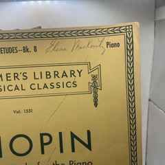 Vintage G Schirmer Chopin Etudes Complete Works Piano Score 1551 Yellow USA