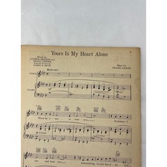 1940 Vintage Yours Is My Heart Alone Sheet Music Harry B Smith/ Franz Lehar