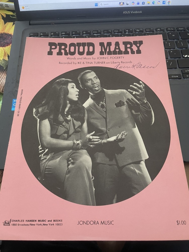Vintage Sheet Music Ike & Tina Turner Proud Mary 1969 Nice Color !