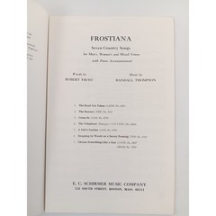 Frostiana Five Country Songs Robert Frost Randall Thompson Choral Music Sheet