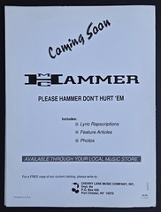 MC Hammer Pray RAP-scription Lyric Sheet Music Cherry Lane Prince 1990 US SELLER