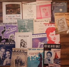 Lot of 15 Vintage Sheet Music 1930s-1950s Western Country Cowboy Big Band Pop