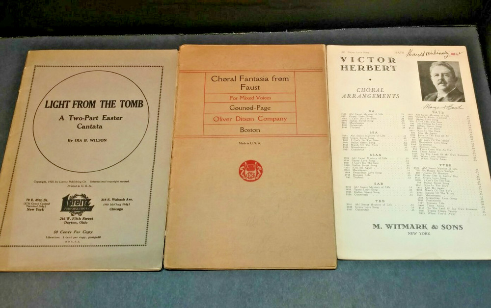 3 Antique Sheet Music Books Choral Arrangements Mixed Voices Easter M28