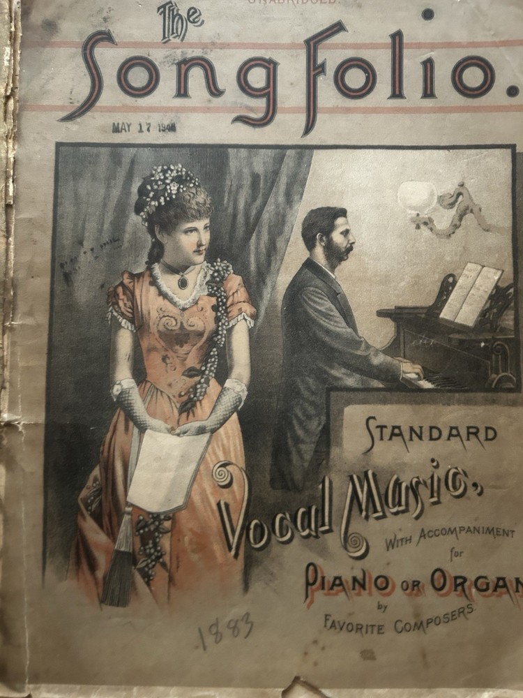 The SONG FOLIO For Standard Vocal Music with Piano or Organ 1883