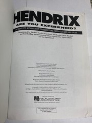 Jimi Hendrix – Are You Experienced Songbook Recorded Versions Transcriptions