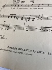 Sunshine by Irving Berlin 1928 Sheet Music
