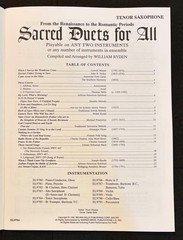 Sacred Duets for All Tenor Saxophone Sheet Music William Ryden Ensemble Book