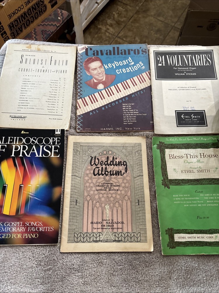 Huge Lot of 21 Organs Pianos Violin Keyboards Sheet music Books VINTAGE