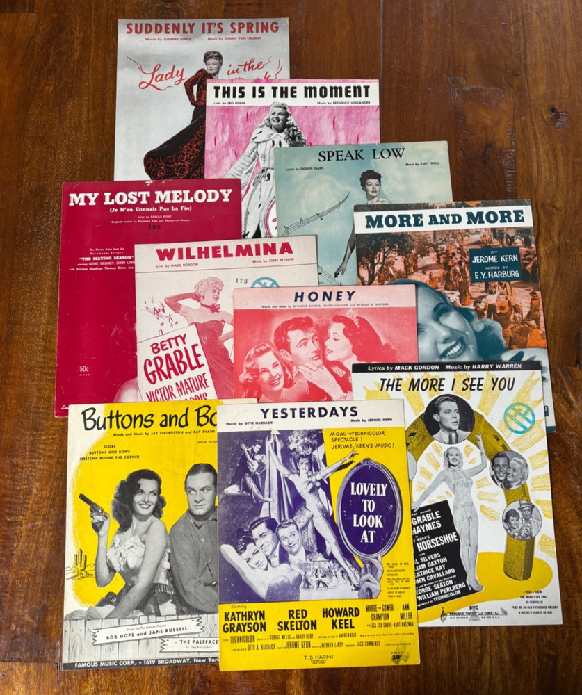 Vintage Sheet Music 1920s-1940s Lot of (10) Excellent Condition ALL FEMALE STARS