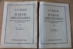 MAZAS 15 DUOS ABECEDAIRES FOR 2 VIOLINS NO&rsquo;s 6-10 SHEET MUSIC BOOK 1946 AUSTRIA