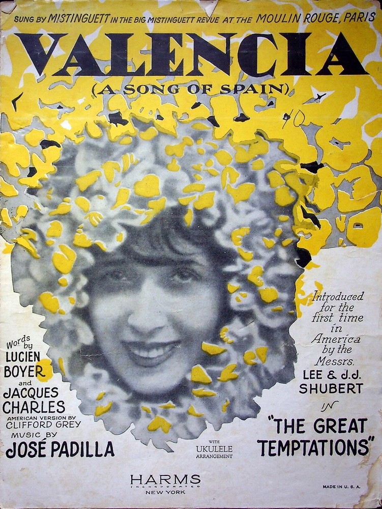 1929 VALENCIA SONG OF SPAIN LEE D.D SHUBERT GREAT TEMPTATIONS ~ MUSIC SHEETS