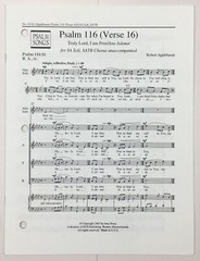 Psalm 116 Verse 16 Truly Lord I am Free SATB Chorus Unaccompanied Sheet Music