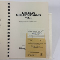 Lillenas Library of Solos Vol. 1 Church Music Songbook Piano Vocal High Voice