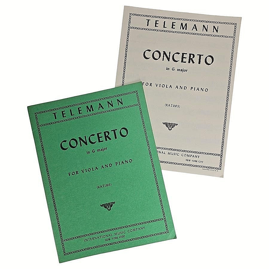 Telemann Concerto In G Major Viola Piano Sheet Music Intl Music Co Vintage
