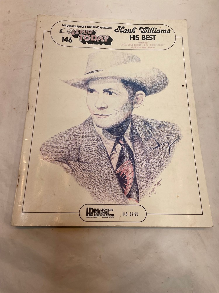 Vintage E-Z PLAY TODAY 146 Hank Williams His Best Songbook Organ Piano Keyboard