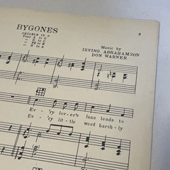 Bygones 1924 Vintage Sheet Music Art Deco Cover Harry Kerr Abrahamson Warner