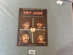 HEY JUDE 1968 THE BEATLES On Apple Records Sheet Music Vintage Maclen 4223