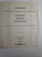 Classic Guitar Technique Guitar Instruction Book Aaron Shearer 1963
