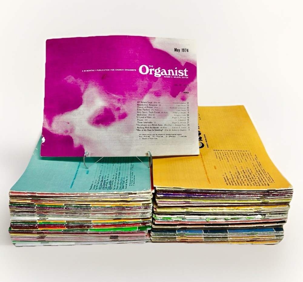 The Organist, Huge Lot Of 90 Issues, Lorenz Church Sheet Music- Mixed 1973-2004