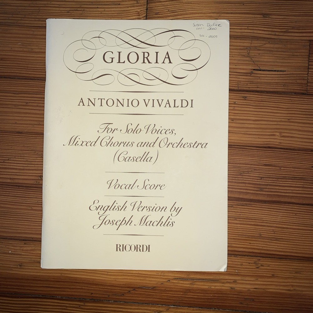 Antonio Vivaldi Gloria RV589 Vocal Score SATB Choral Piano Sheet Music Book