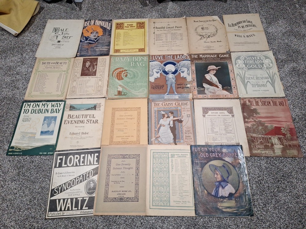 Lot of 22 Vintage Sheet Music Song Books Folio&rsquo;s Late 1800s, Early 1900s 2A