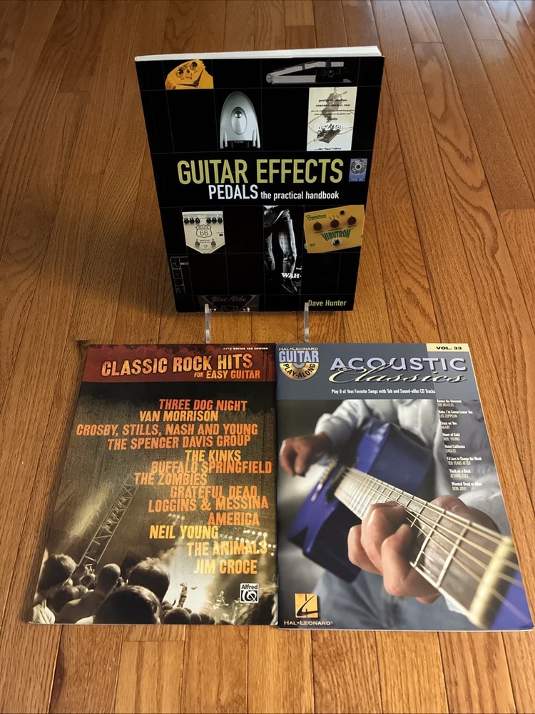 LOT OF 3 GUITAR BOOKS ~ TAB SHEET MUSIC ~ LEARN TO PLAY ELECTRIC & ACOUSTIC