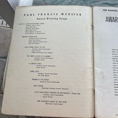 Award Winning Songs Vintage Robbins Music Corporation Sheet Music Songbook
