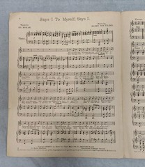 1917 SAYS I TO MYSELF Sheet Music IRISH SONG Airplane Flying MORAN & VON TILZER