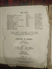 THE VAGABOND KING Russell Janny presents , COMPLETE STAGE PRODUCTION 181 pages