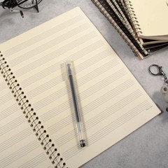 Blank Sheet Music Manuscript Notebook – 100 Pages, 26x19cm, Black Art Paper
