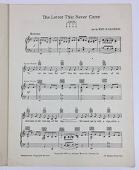 Piano Sheet Music The Letter That Never Came By Mort H. Glickman Guitar Uke 1935