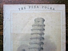 c1860 Pisa Polka Victorian Music Sheet E.H.B. Brandard Italy Leaning Tower of