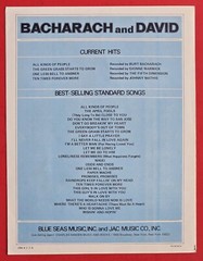 What The World Needs Now Is Love Sheet Music 1965 Bacharach Blue Seas USA SELLER