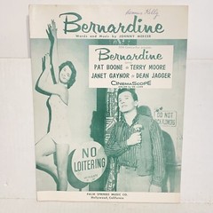 Vintage 1957 Bernardine Sheet Music Pat Boone Cover Photo