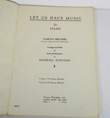 Let Us Have Music For Piano Volume Two Famous Melodies 1942 Maxwell Eckstein