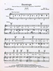 Saratoga Sheet Music 1959 Musical Flop Title Song Harold Arlen Johnny Mercer