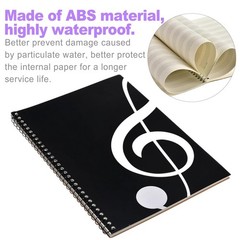 ZeriLion 100 Pages Blank Sheet Music Notebook – Staff Manuscript Paper Black