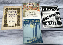LOT OF 10 ANTIQUE WALTZ SHEET MUSIC DATED 1904 – 1947