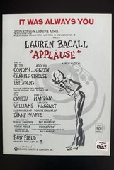 It Was Always You (APPLAUSE) 1970 Broadway Sheet Music CUT SONG, Strouse & Adams